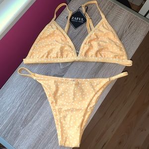 Yellow Polka Dot Bikini Set